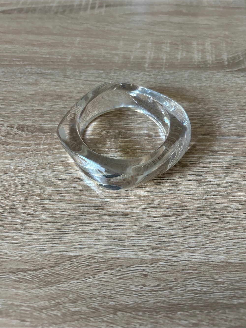 Clear Resin Square Bangle Bracelet